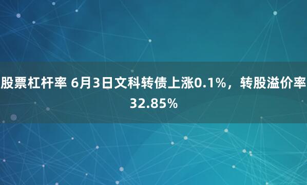 股票杠杆率 6月3日文科转债上涨0.1%，转股溢价率32.85%